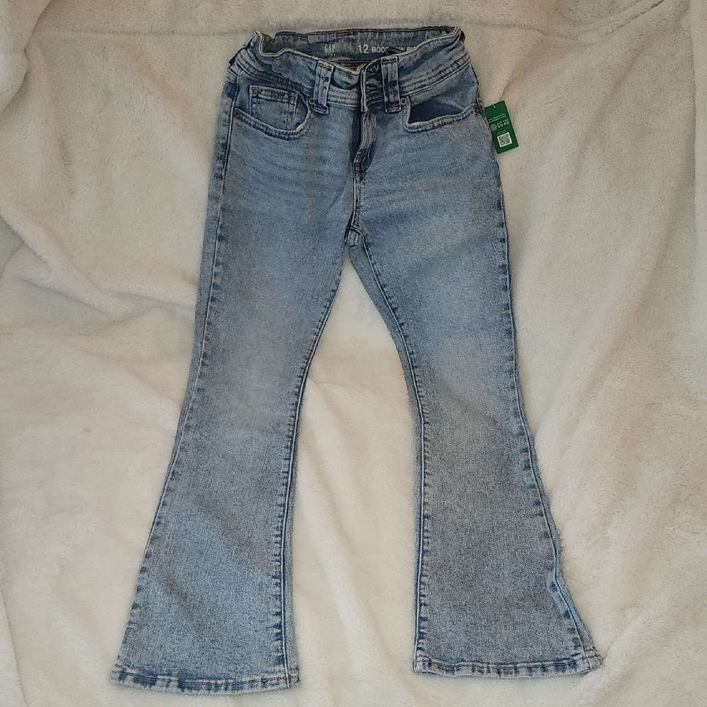 Girls GAP Light Wash Boot Cut Low RISE Jeans NWT Size 12